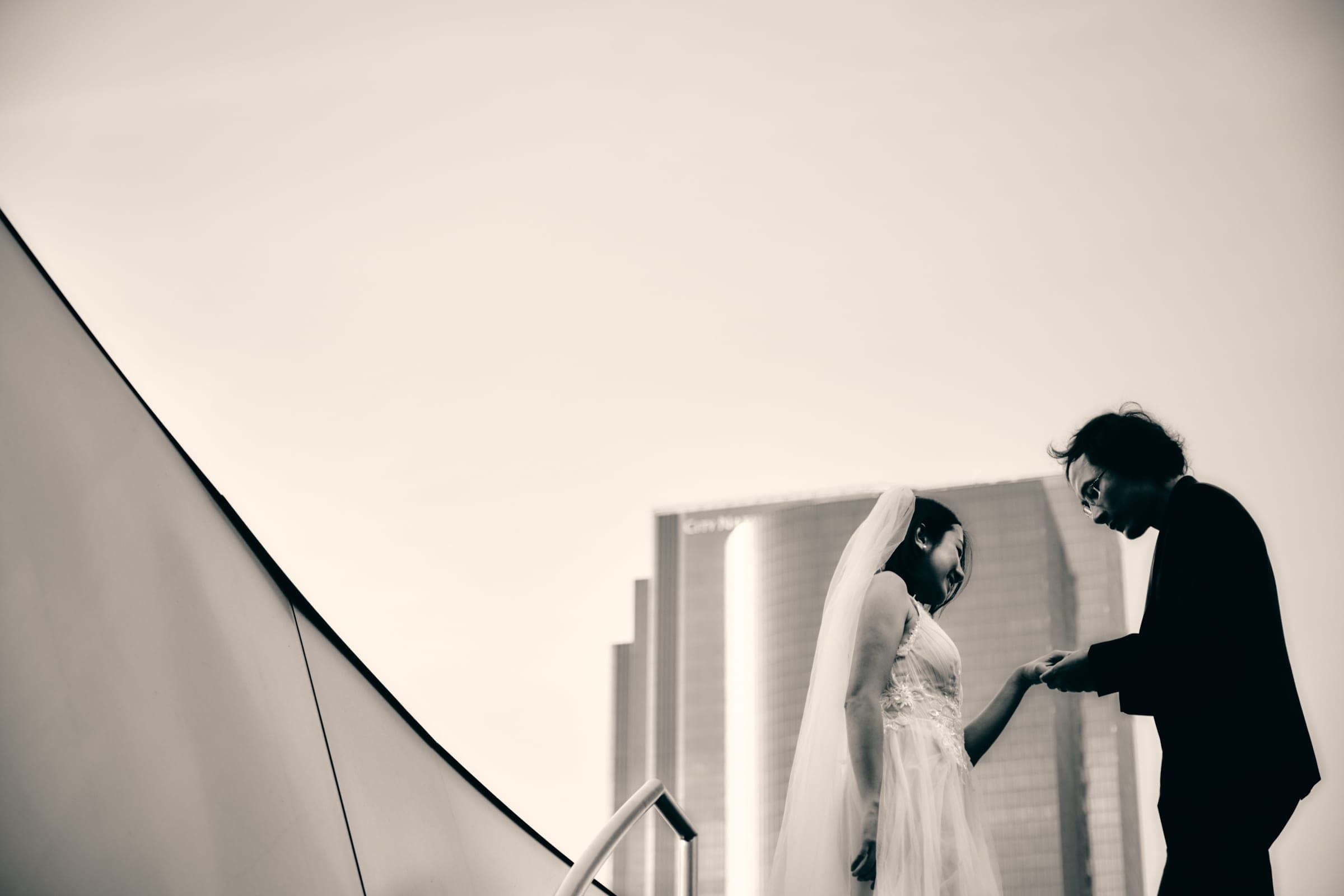 Quang & Hien — Walt Disney Concert Hall — pre-wedding photography in Downtown Los Angeles, CA — photo 7